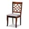 Baxton Studio Sandra Grey Upholstered and Walnut Wood 5-Piece Dining Set 172-9875-10901 - alternate 2